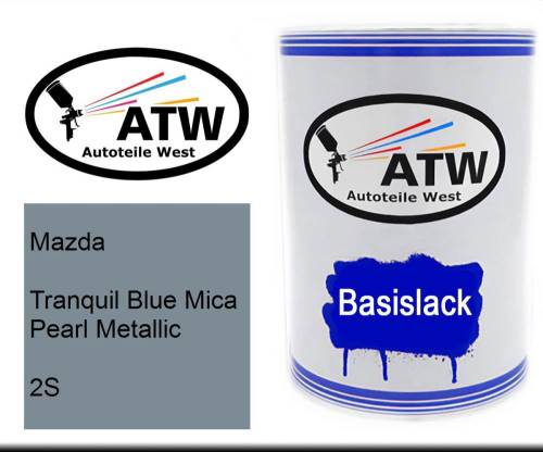 Mazda, Tranquil Blue Mica Pearl Metallic, 2S: 500ml Lackdose, von ATW Autoteile West.